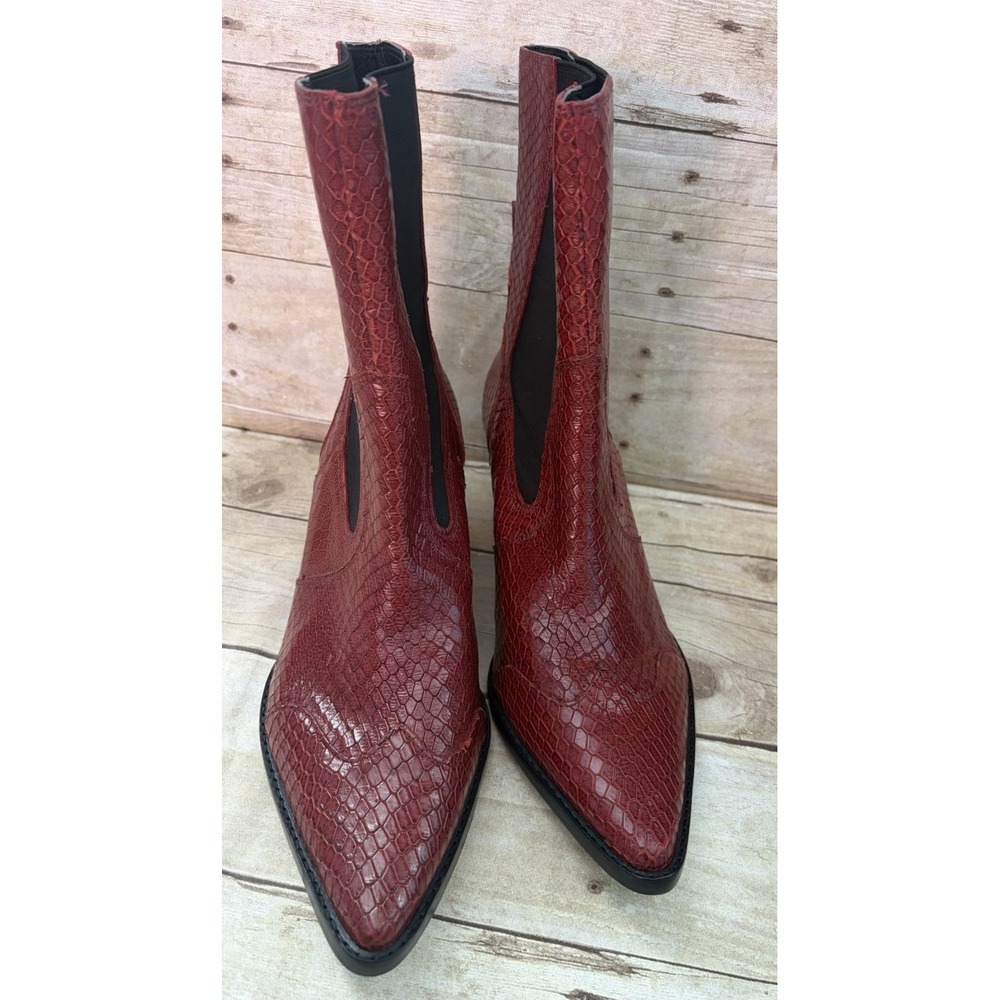 Ladies‎ MATISSE Keith Snakeskin Boots Red,  Size 9.5, Excellent Condition - Picture 3 of 12